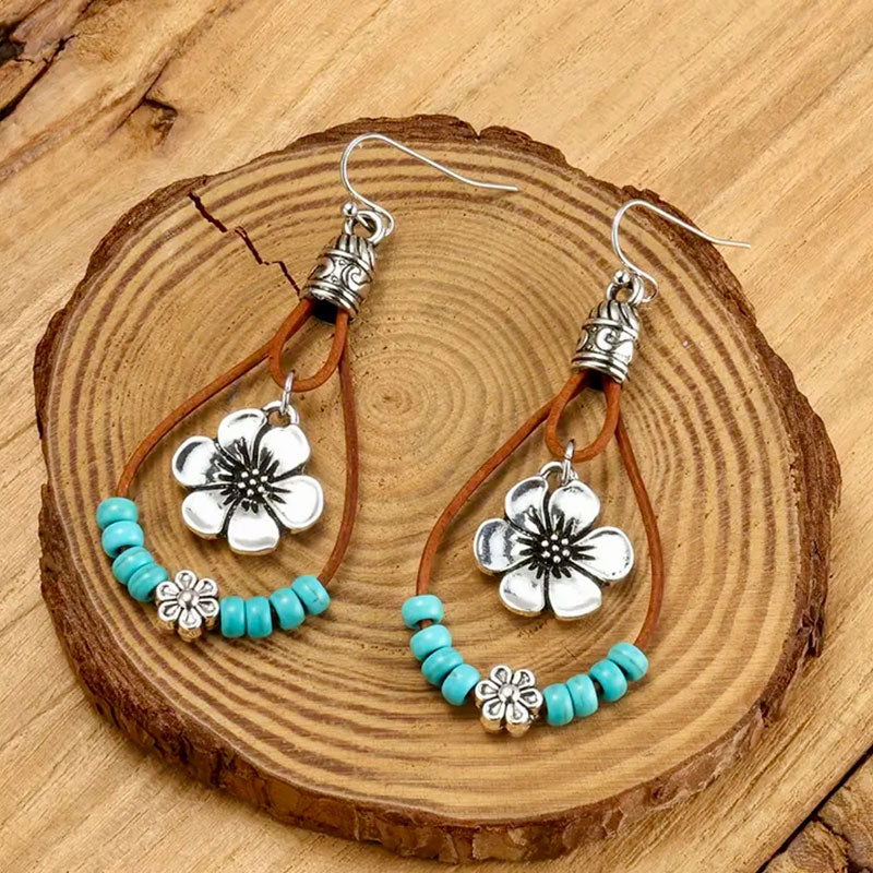 Turquoise Flower Earrings