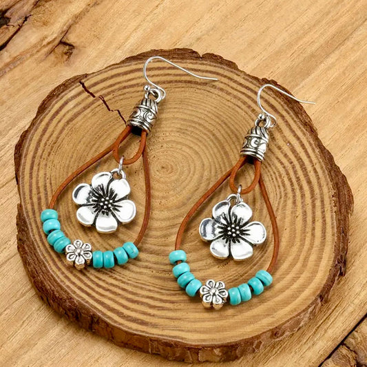 Turquoise Flower Earrings